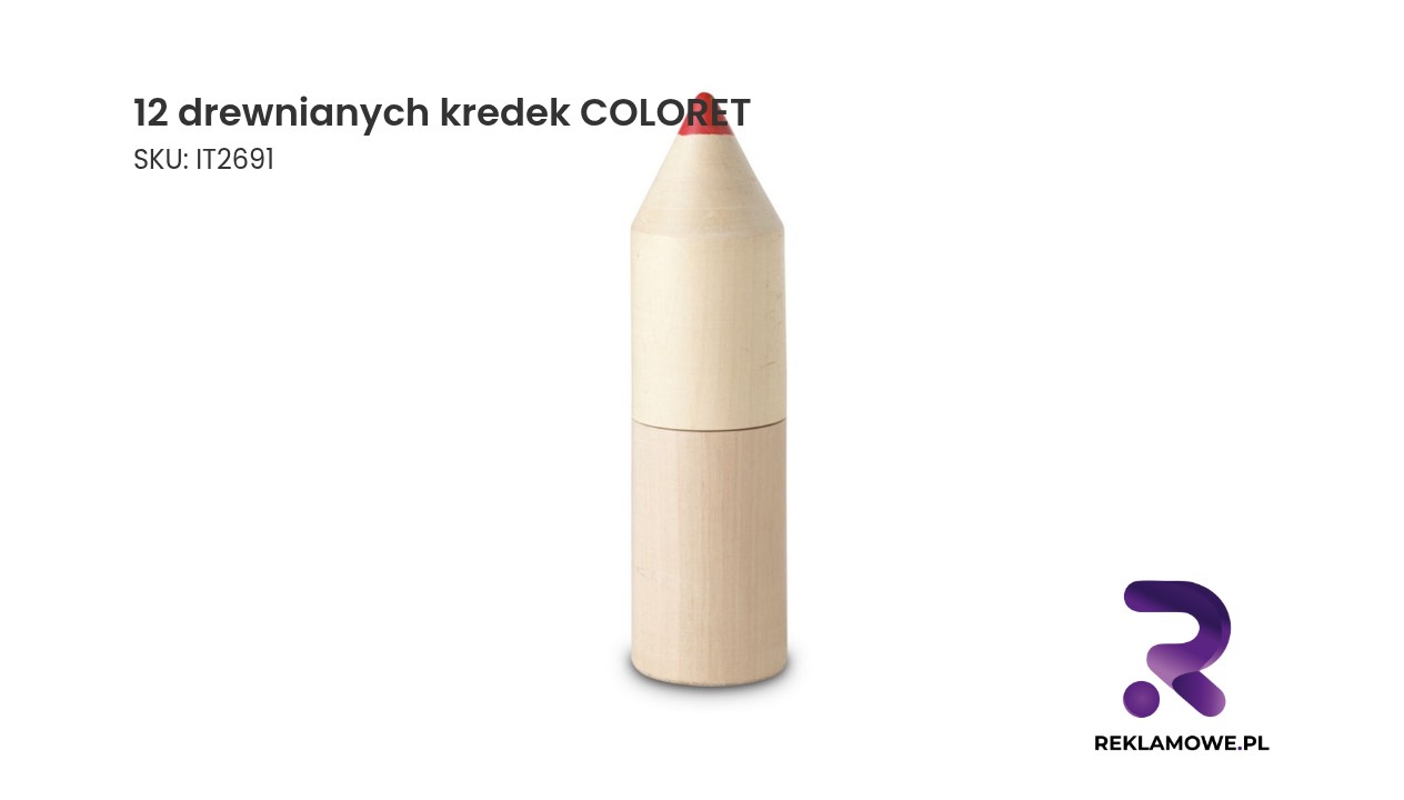 12 drewnianych kredek COLORET Zestaw 12 drewnianych kolorowych kredek marki COLORET