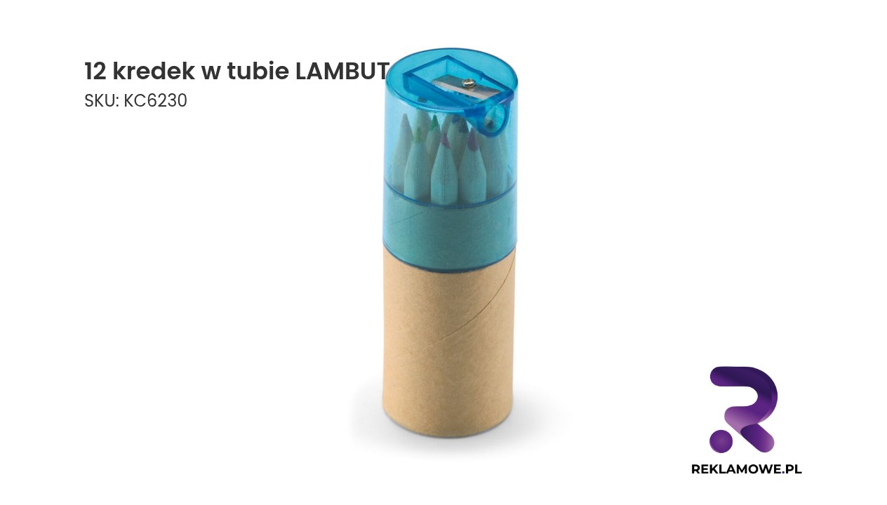 Zestaw 12 kolorowych kredek marki LAMBUT w tubie