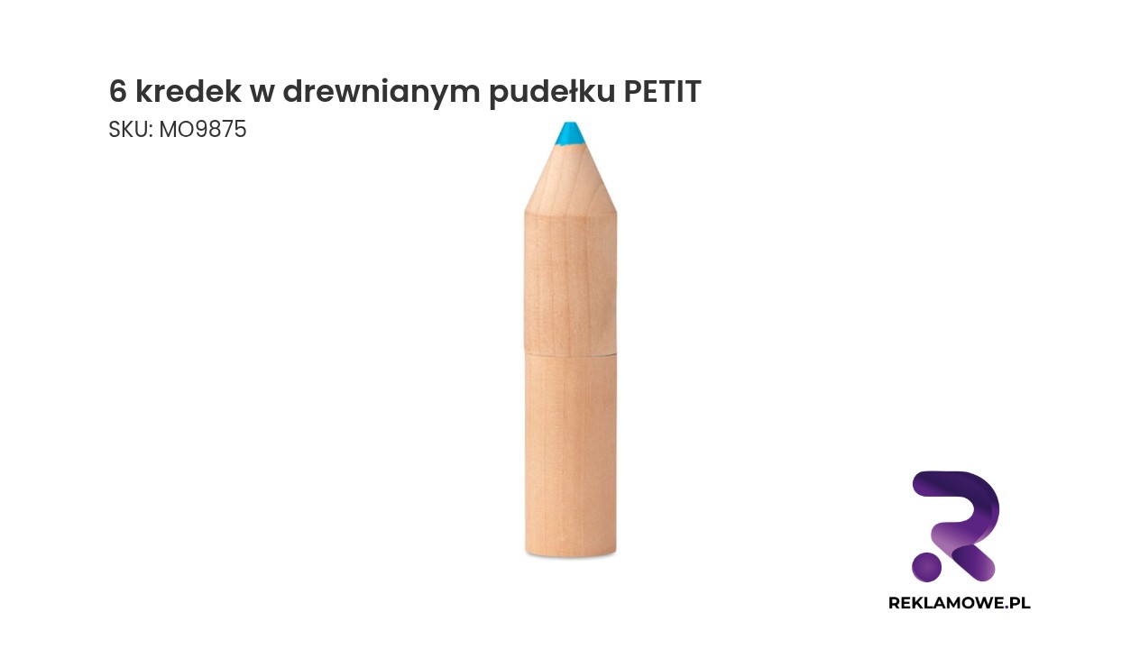 Zestaw 6 kolorowych kredek w drewnianym pudełku PETIT