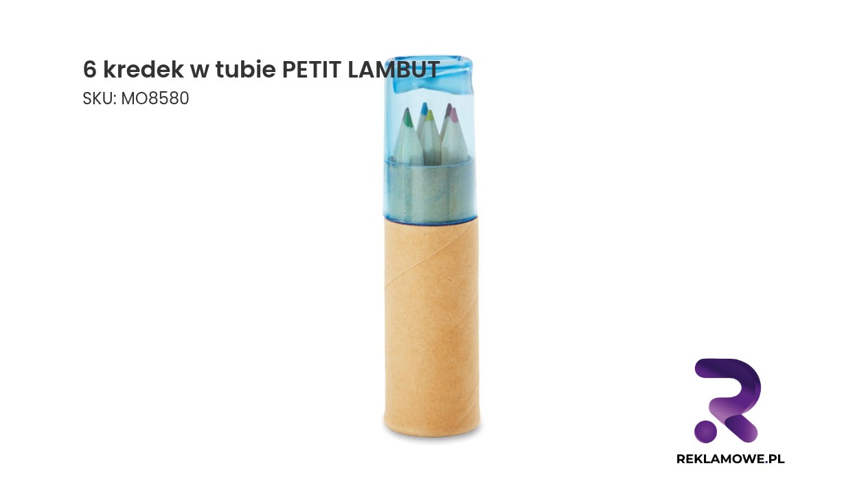 Zestaw 6 kolorowych kredek w praktycznej tubie PETIT LAMBUT