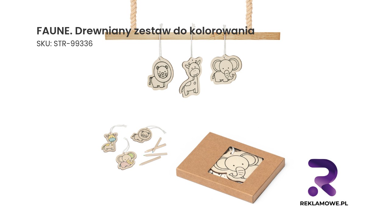 FAUNE Drewniany zestaw do kolorowania