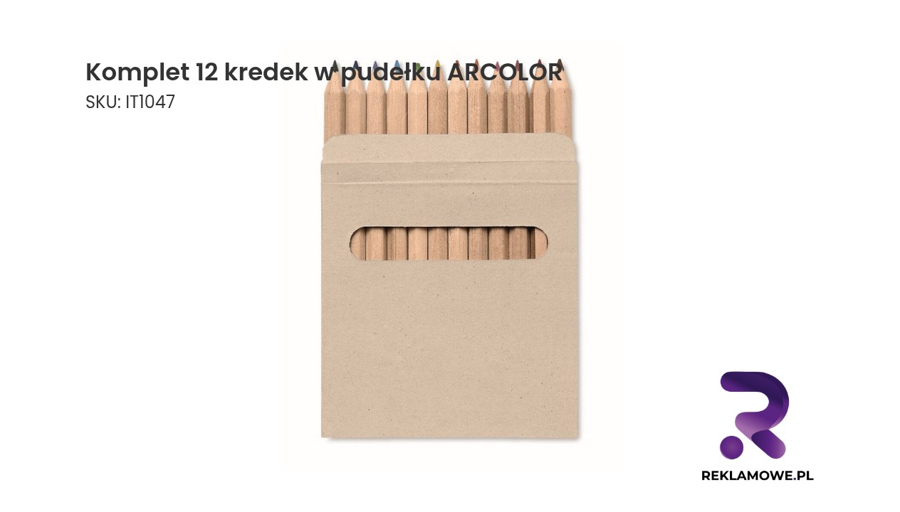 Komplet dwunastu kredek w kolorowym pudełku ARCOLOR