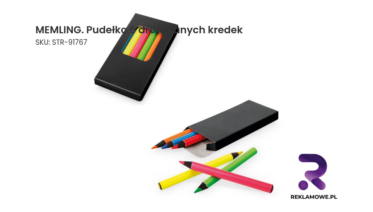 MEMLING. Pudełko 6 drewnianych kredek MEMLING Pudełko szóstki drewnianych kredek