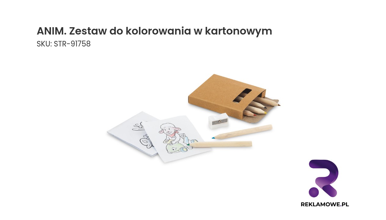ANIM. Zestaw do kolorowania w kartonowym pudełku ANIM. Zestaw do kolorowania w kartonowym - zdjęcie produktu