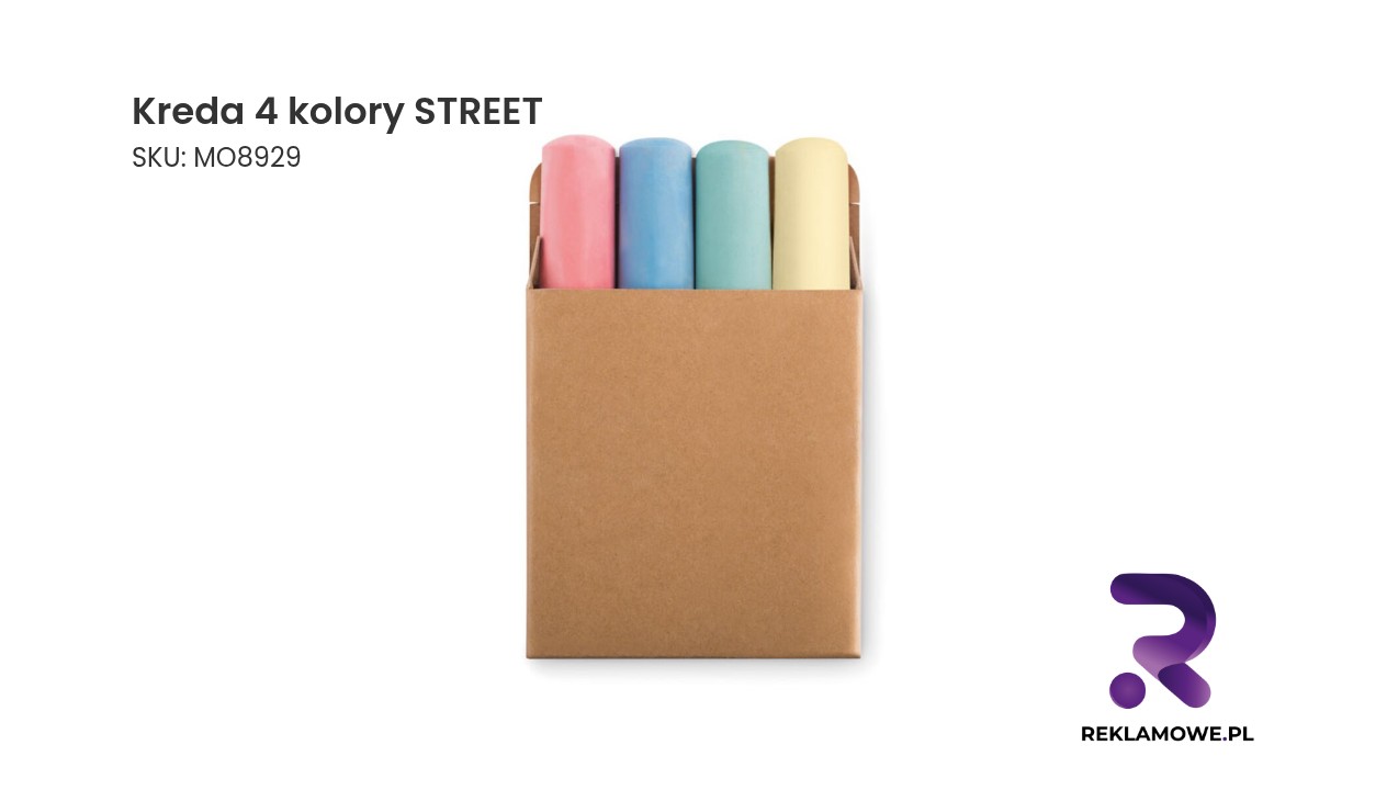 Kreda 4 kolory STREET - zestaw kolorowej kredy do rysowania