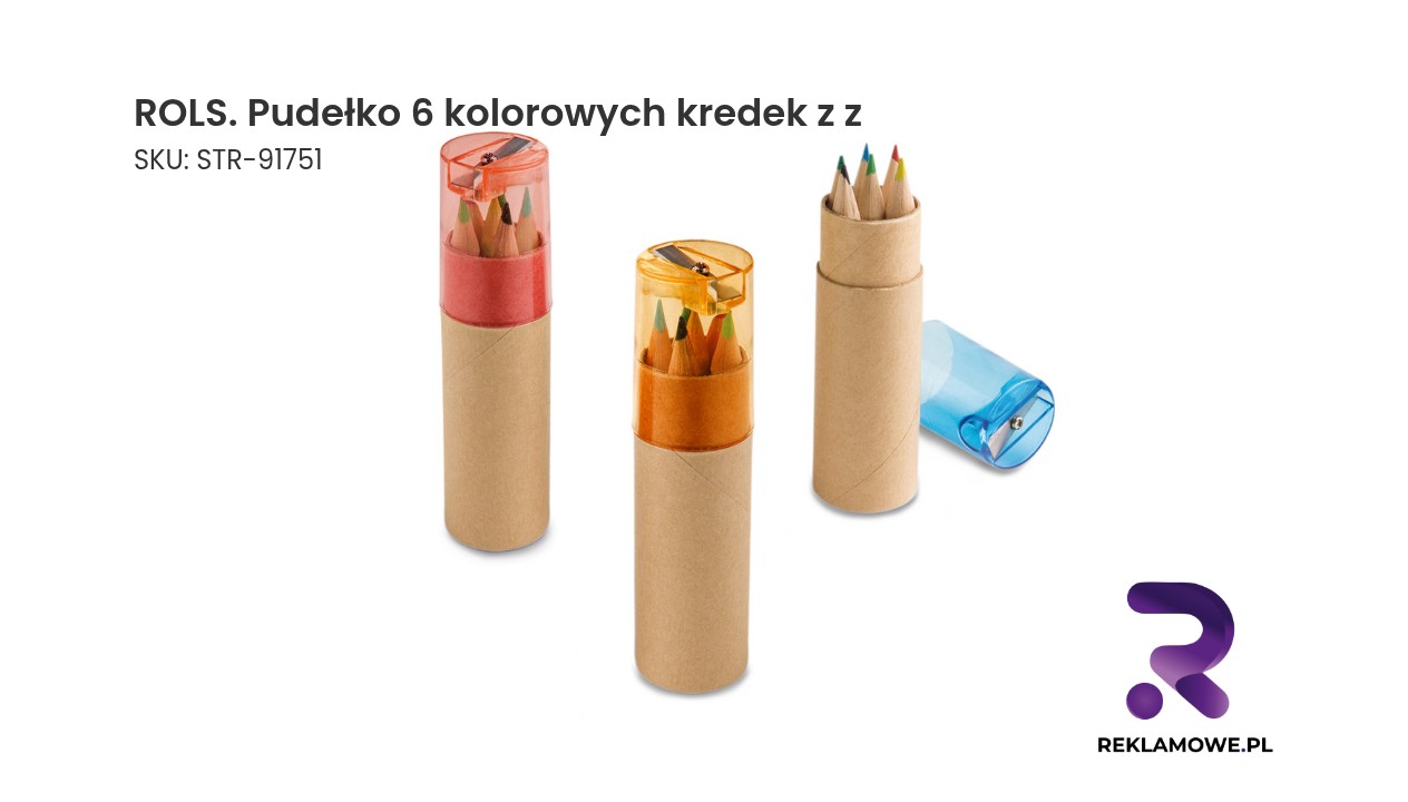 ROLS. Pudełko z 6 kolorowymi kredkami
